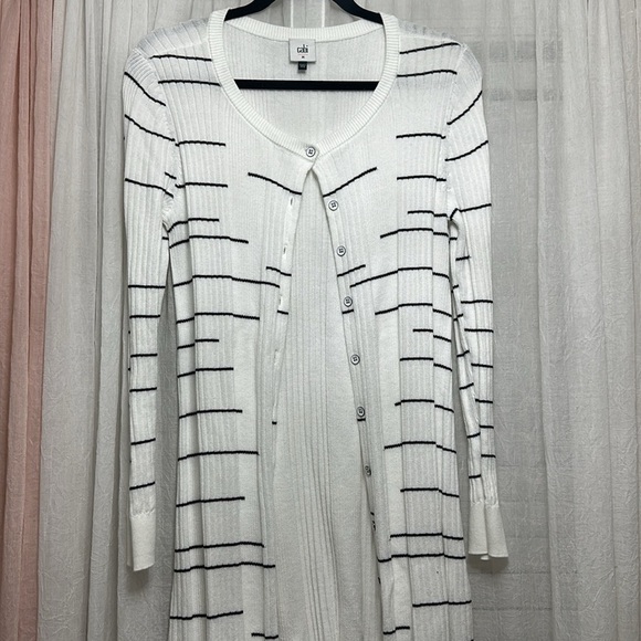 Cabi Style #5638 Dashes Sweater Long Duster Ribbed Size M EUC Item# AM - Picture 9 of 10